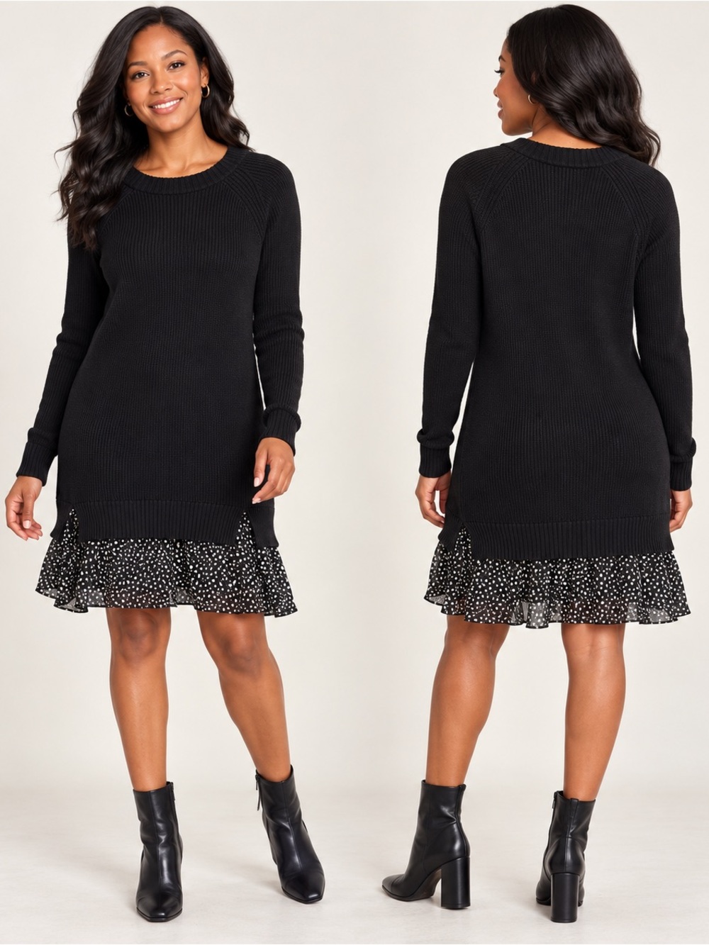Allsaints Dress Nia Splash Polka Dot black white size S